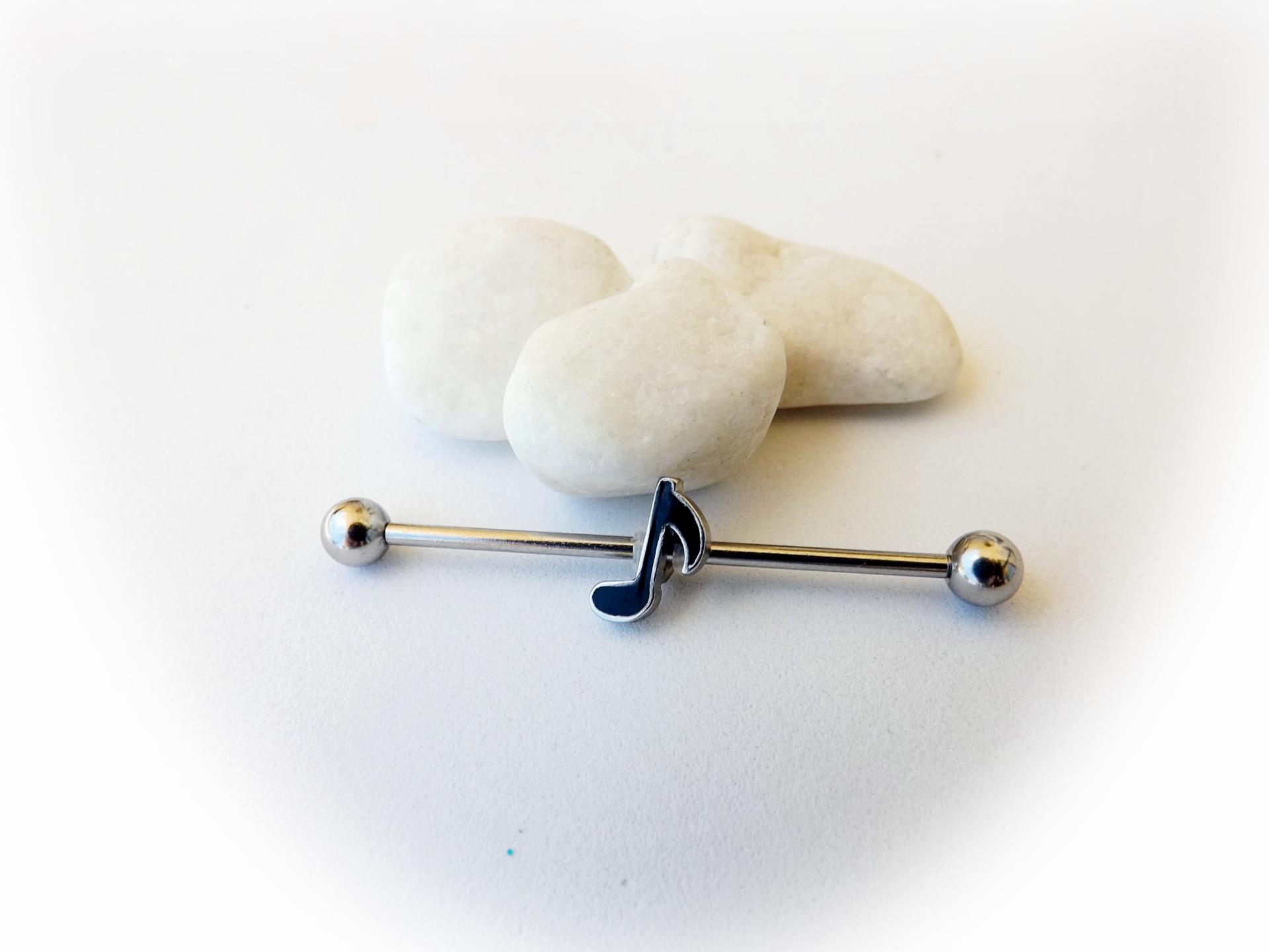 Music Note Screw Industrial Barbell Body Jewellery