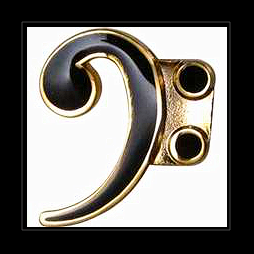 Bass Clef Pin  Brooch