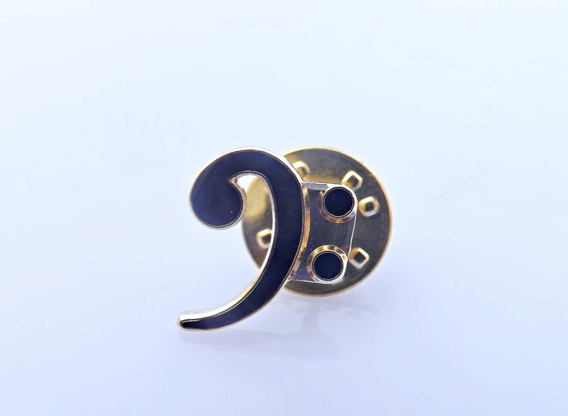 Bass Clef Pin  Brooch