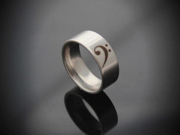 Bass and Treble Clef Stainless Steel Ring