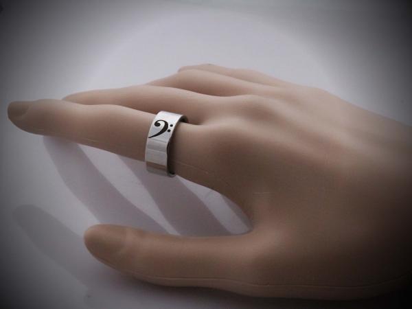 Bass and Treble Clef Stainless Steel Ring