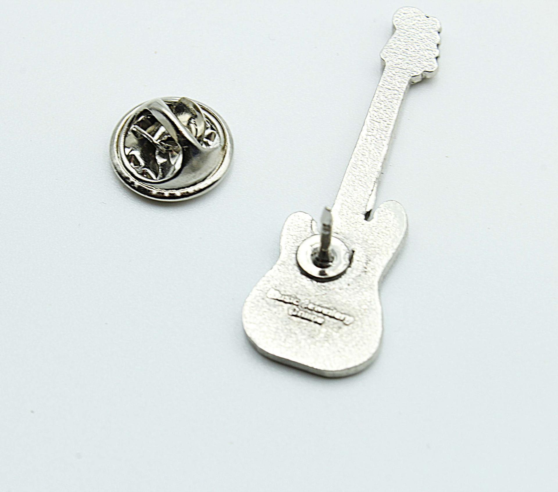 Bass Guitar Pin Badges In The Style Of Fender Precision - 3 Colours