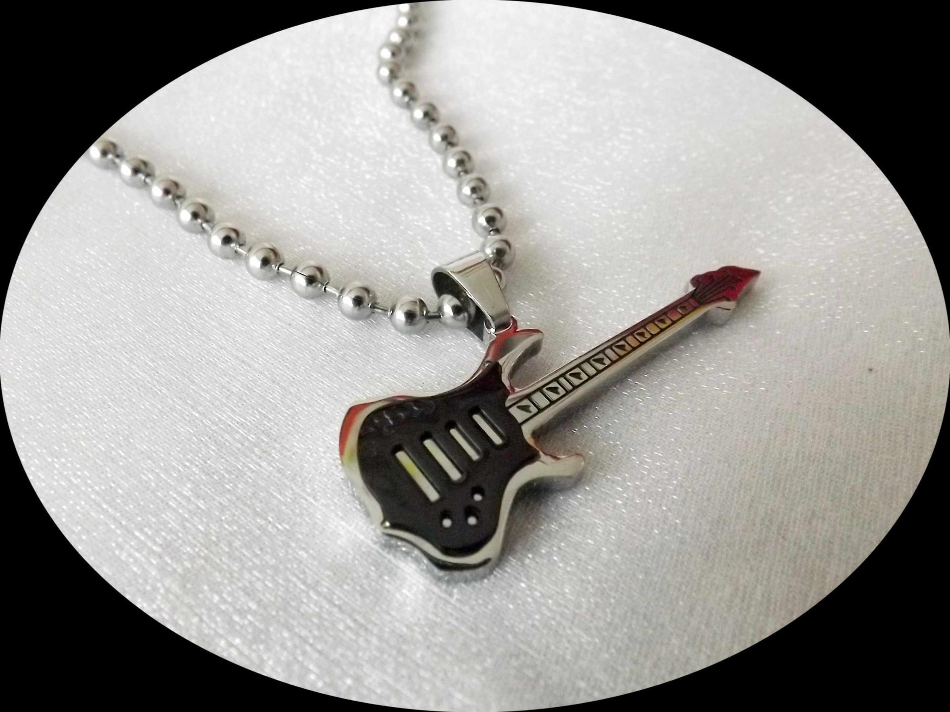 Black Guitar Pendant