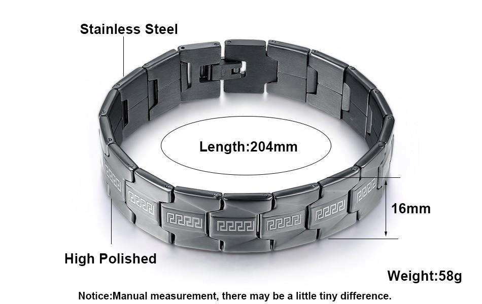 Black Stainless Steel Mens Bracelet