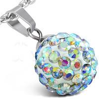 Stainless Steel Argil Disco Ball Shamballa Pendant