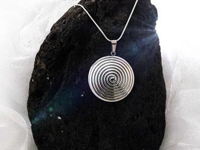 Bullseye Dome Circle Pendant in Stainless Steel - Customise This Piece!