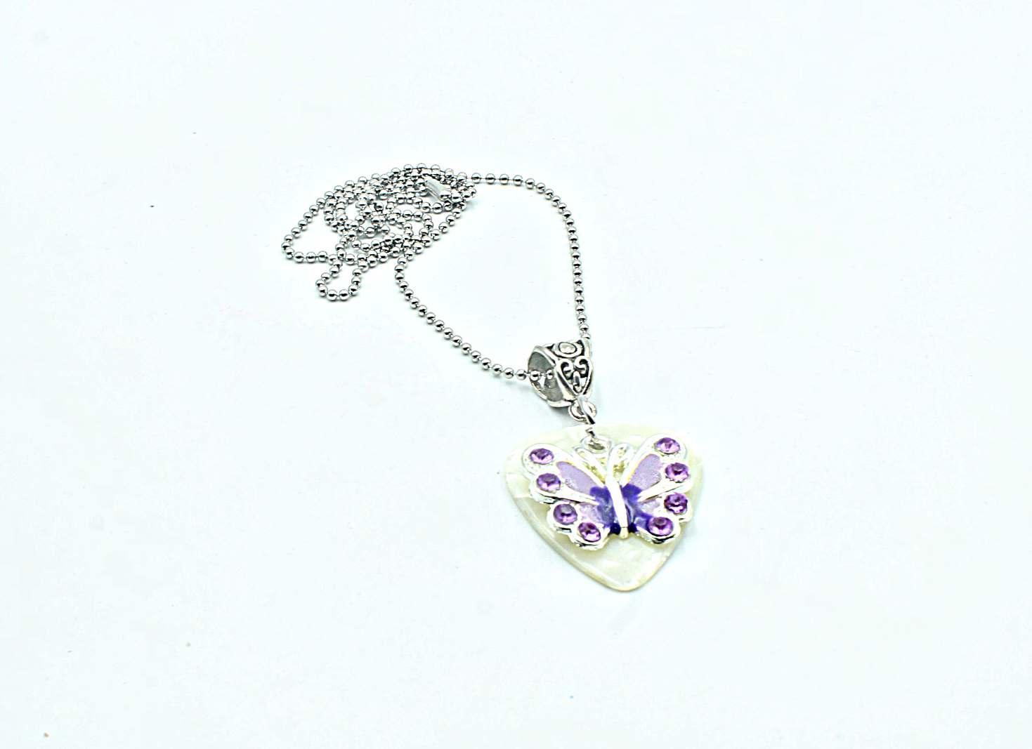 Guitar Pick Necklace /Choker with Butterfly - customisable