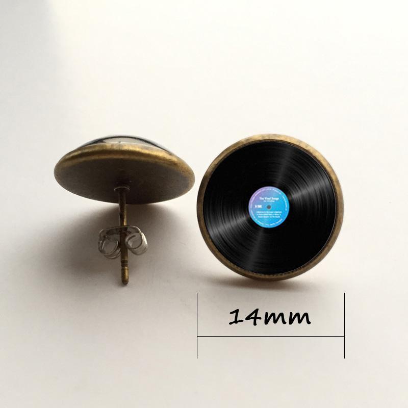 Retro Earrings - Vinyl Record Design