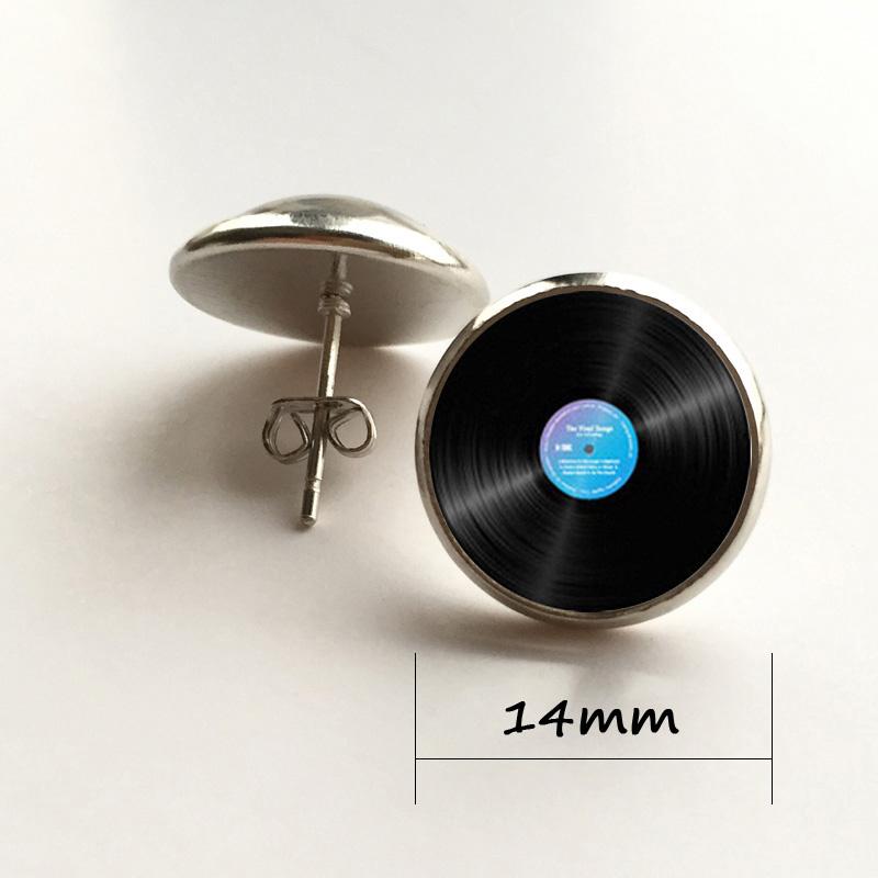 Retro Earrings - Vinyl Record Design