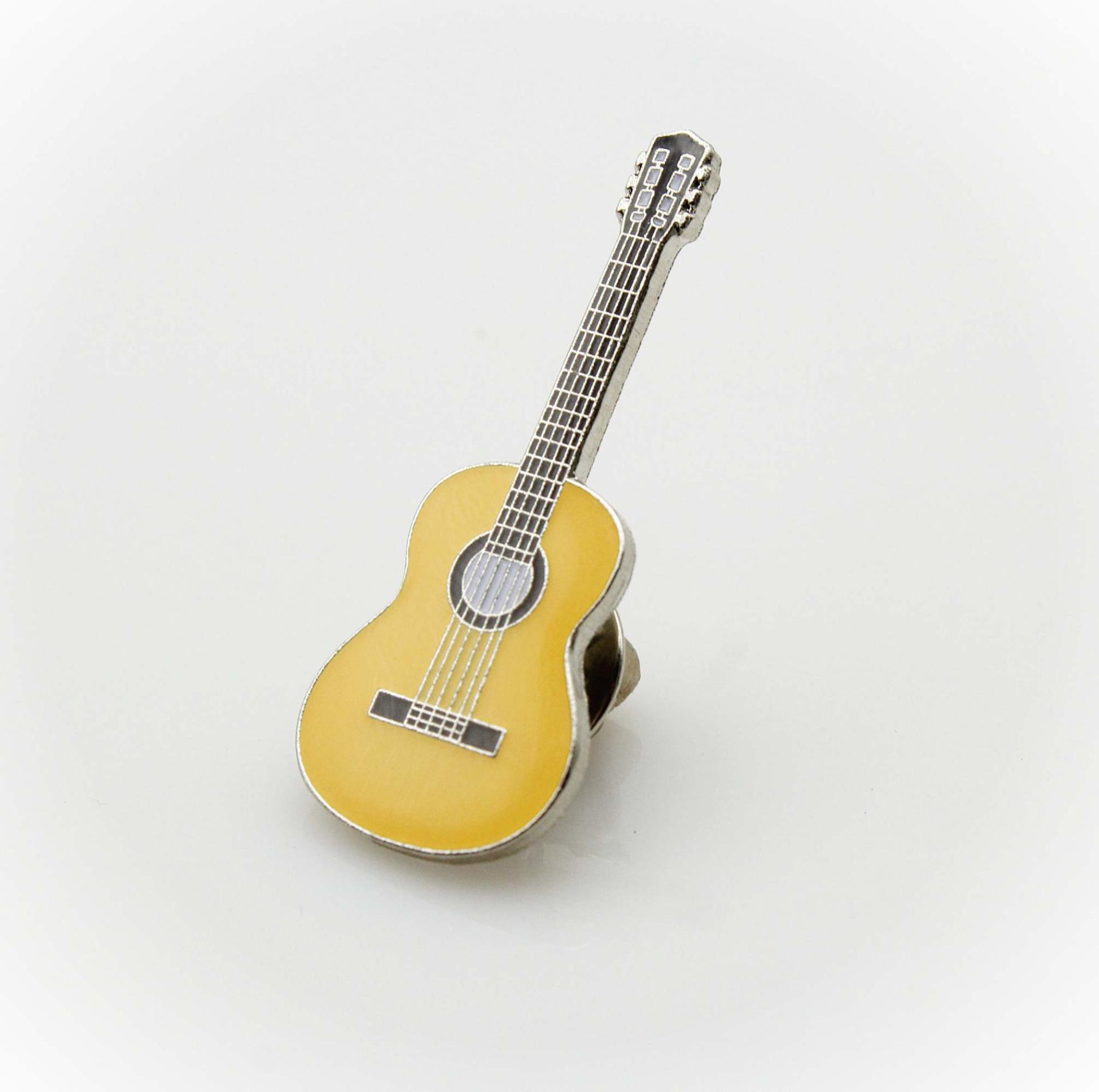 Classical Acoustic Guitar Pin Badge