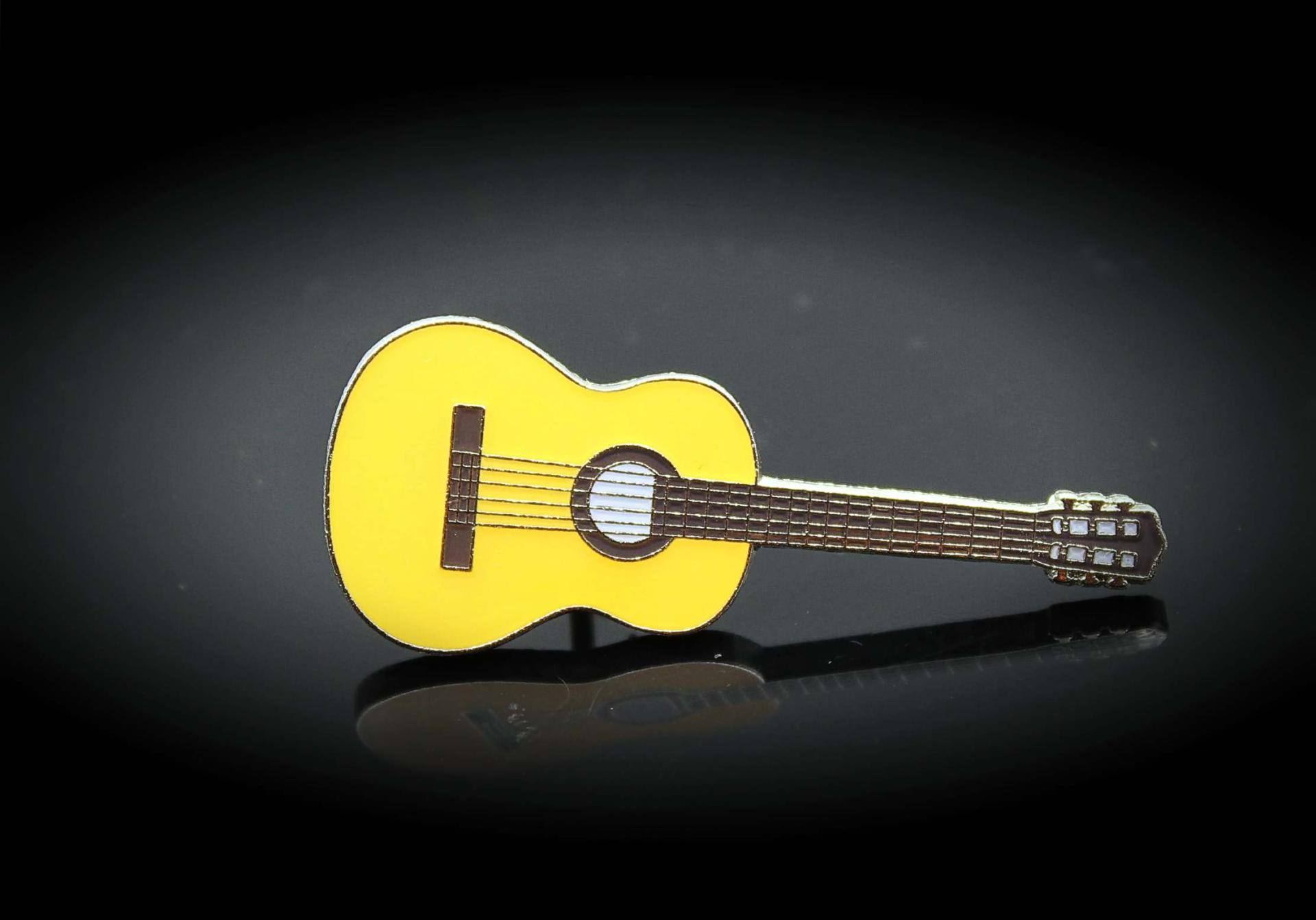 Classical Acoustic Guitar Pin Badge