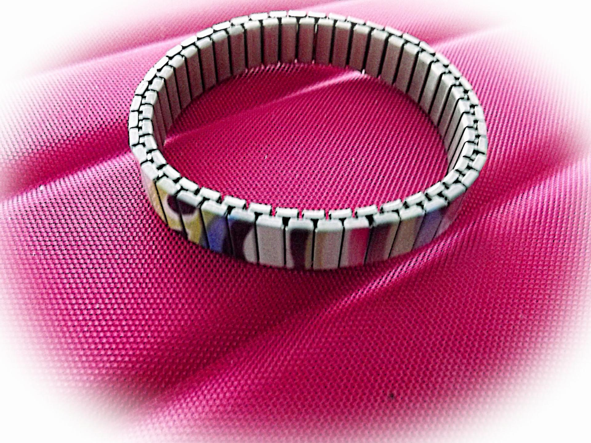 Stainless Steel Colorful Art Paint Stretch Bracelet