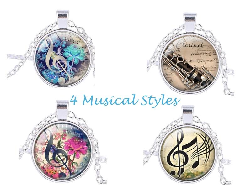 Music Pendant - Cabochon Style - Choice Of Designs