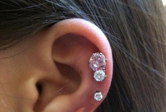 Tragus Surgical Steel Crystal Earrings