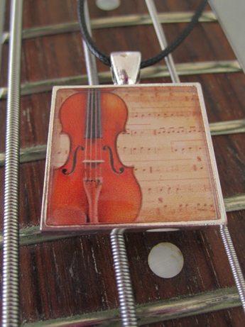 Double Bass - Funky Resin Pendant