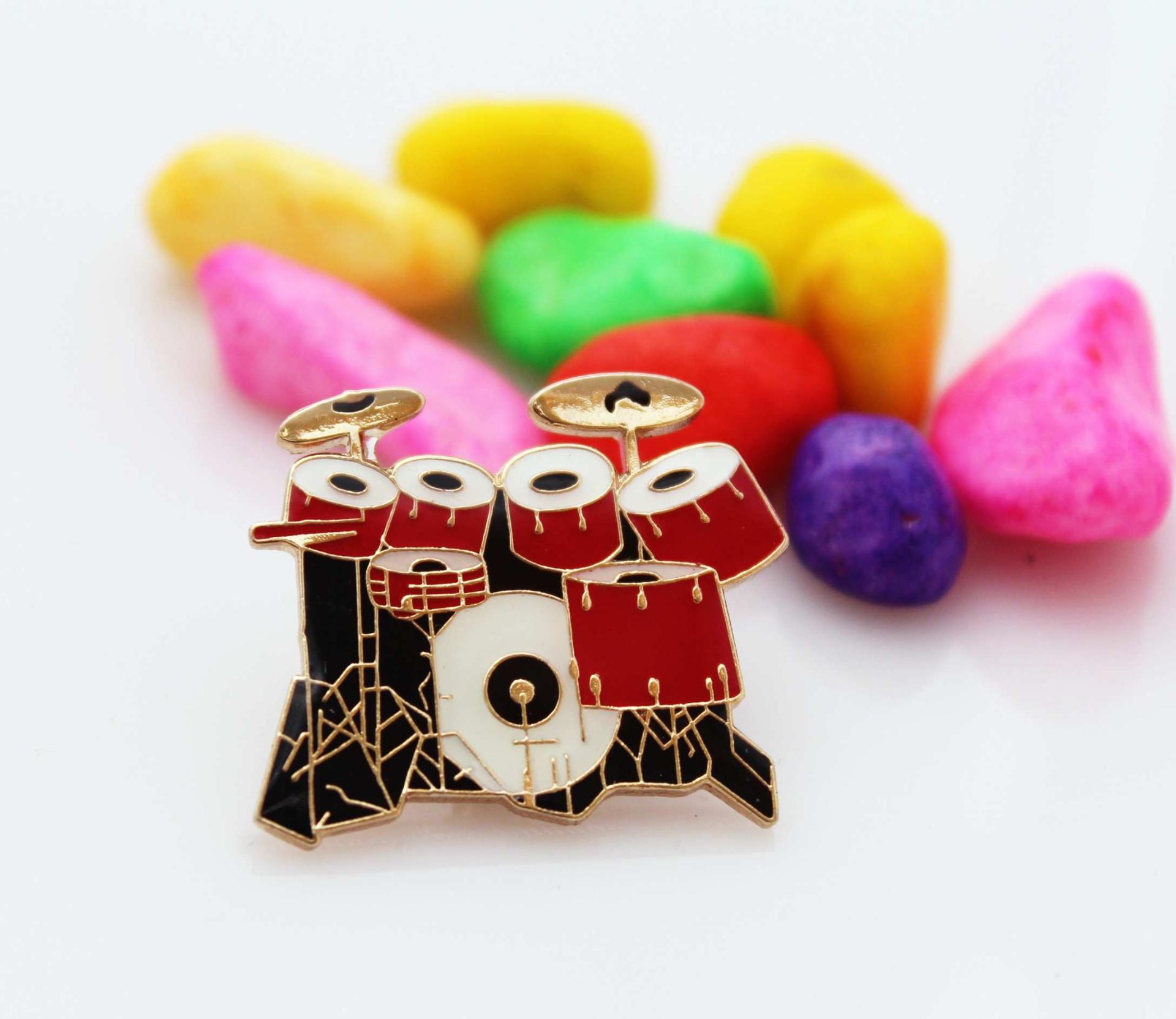 Drum Kit Pin Badge - 7 Piece Kit