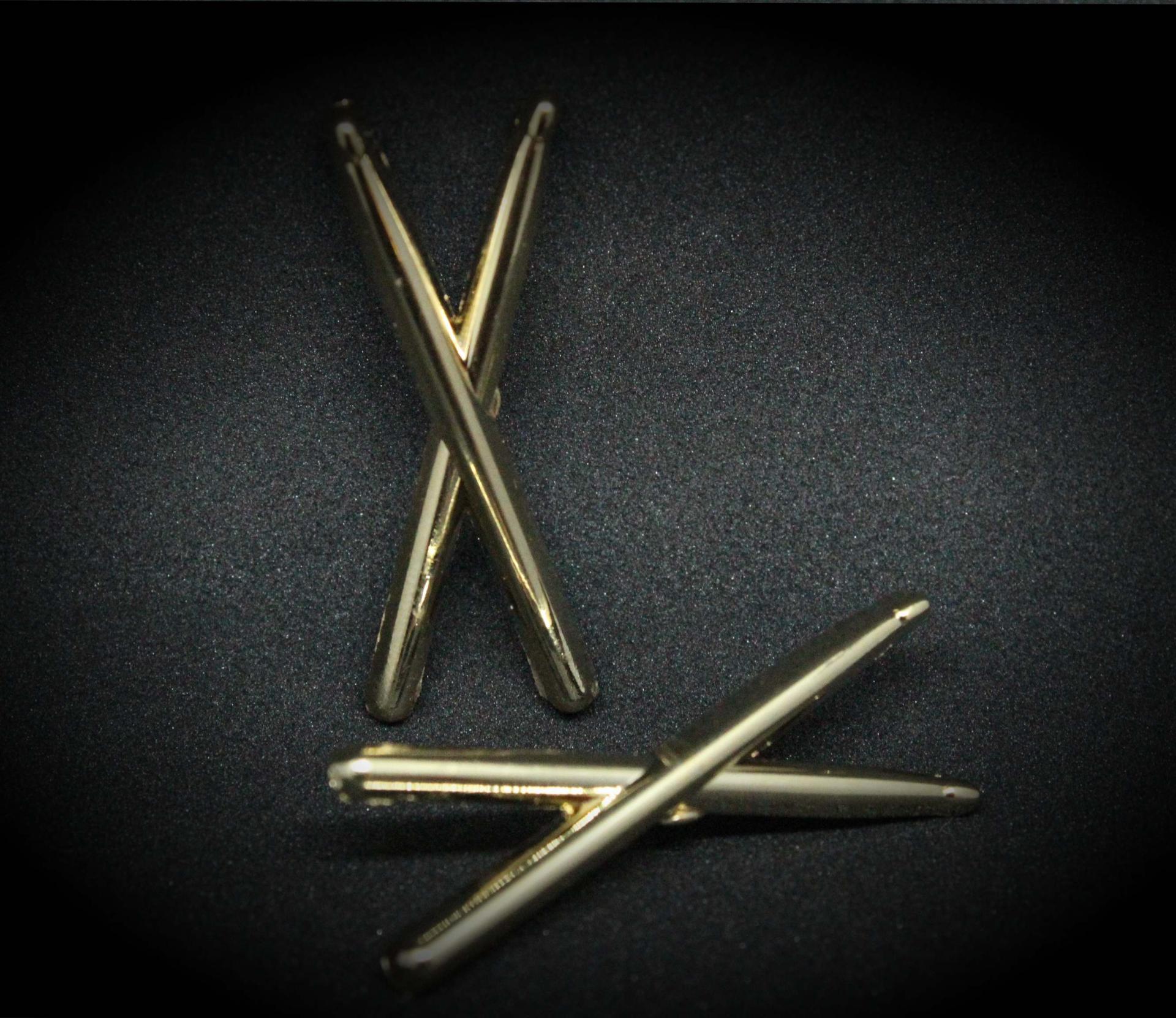 Drum Sticks Pin Badge - Jumbo 3D Style