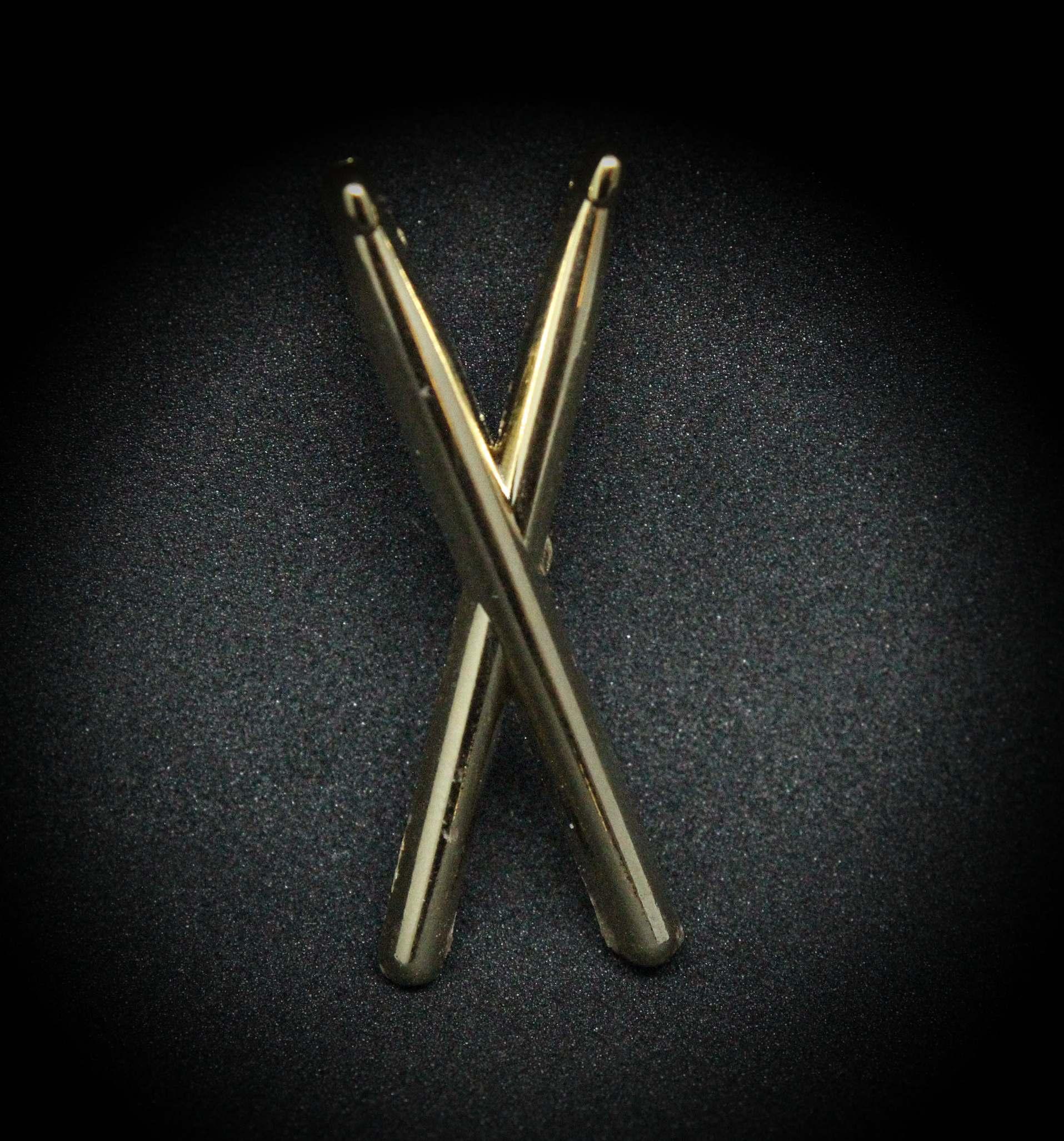 Drum Sticks Pin Badge - Jumbo 3D Style