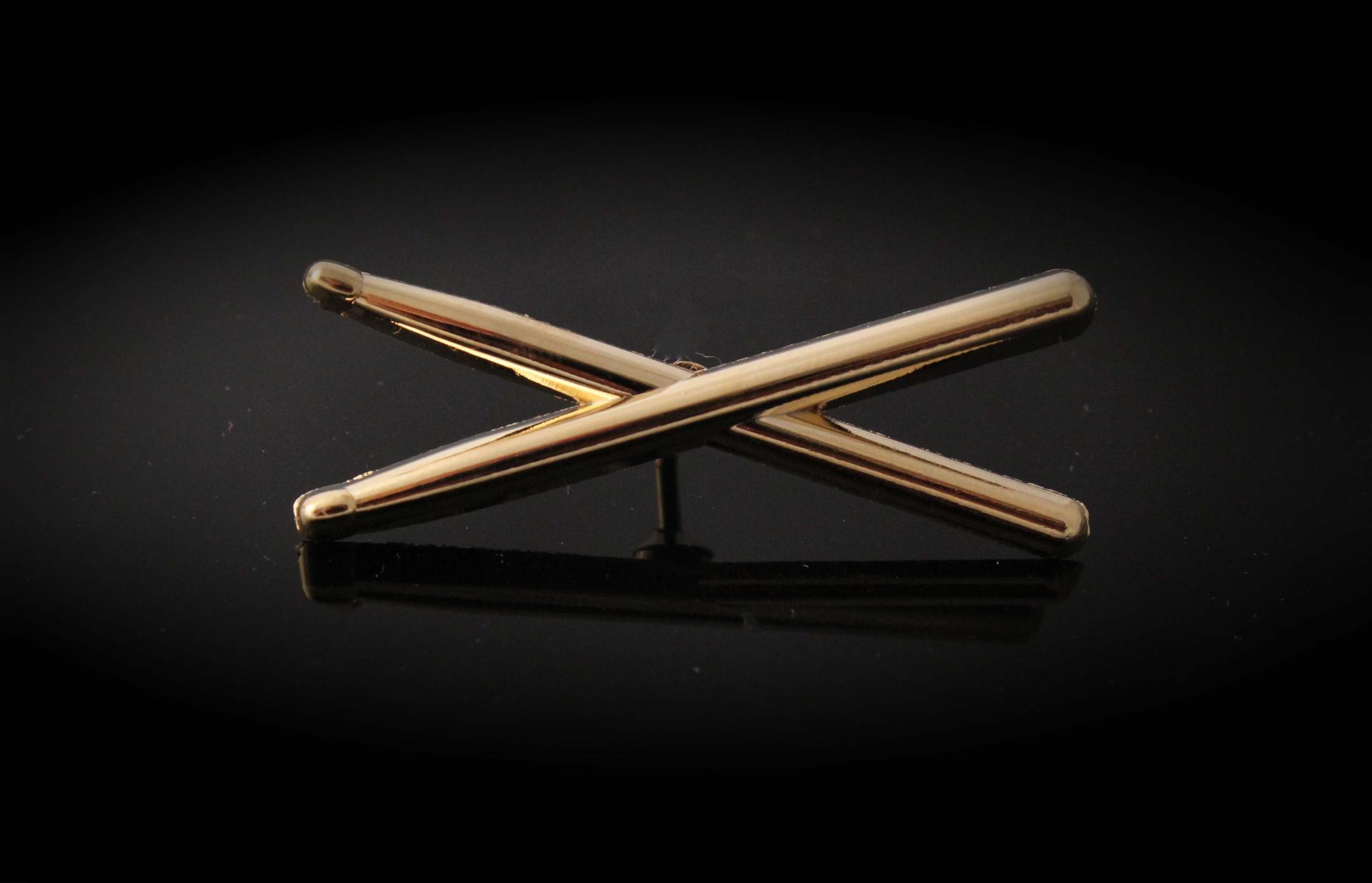 Drum Sticks Pin Badge - Jumbo 3D Style
