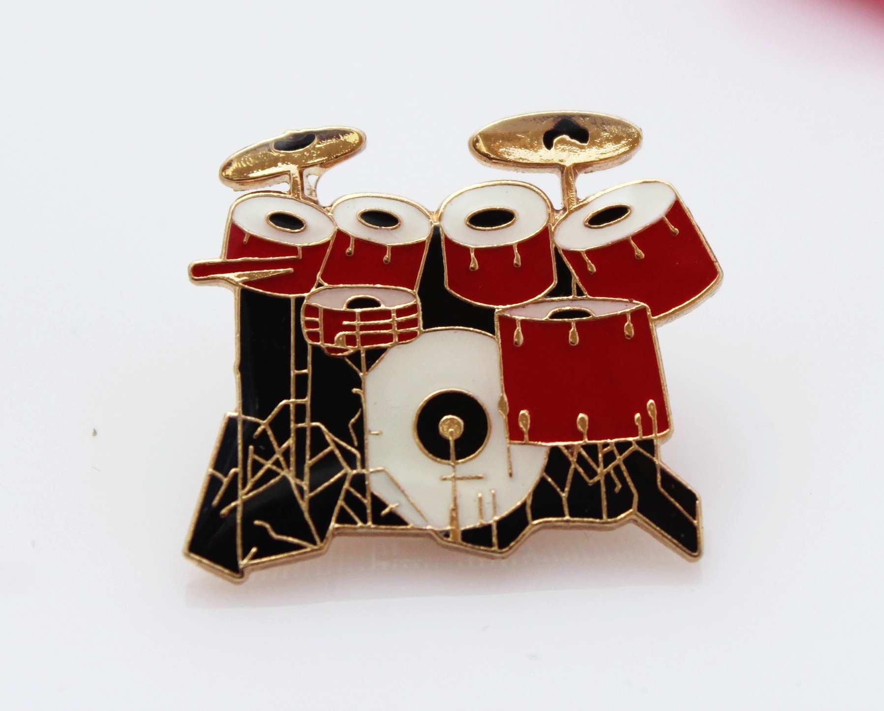 Drum Kit  Pin Badge - 7 Piece Kit