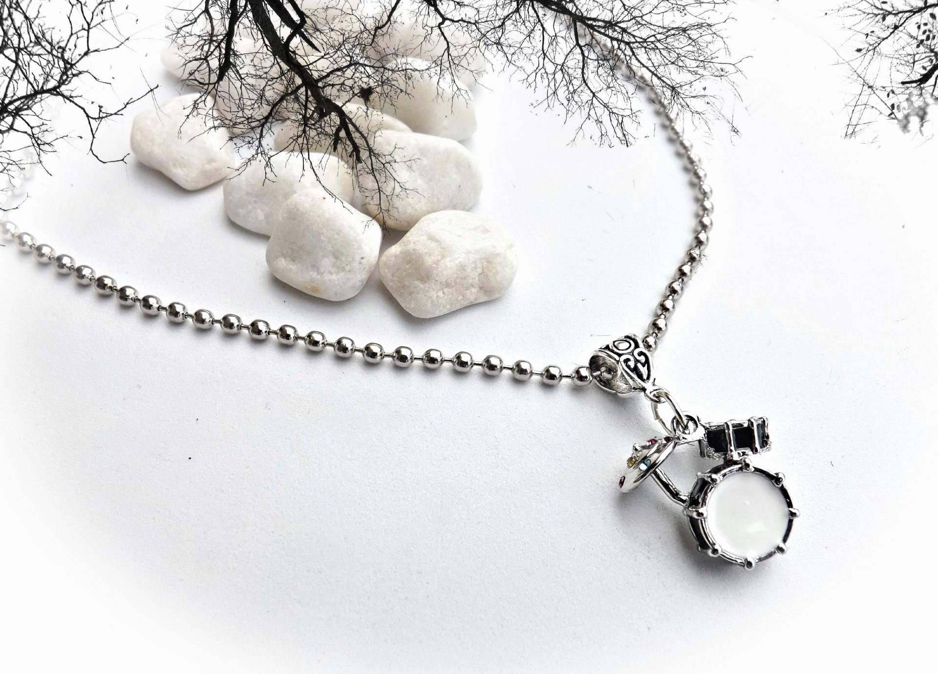 Drum Kit Necklace in Black & White - Customisable!