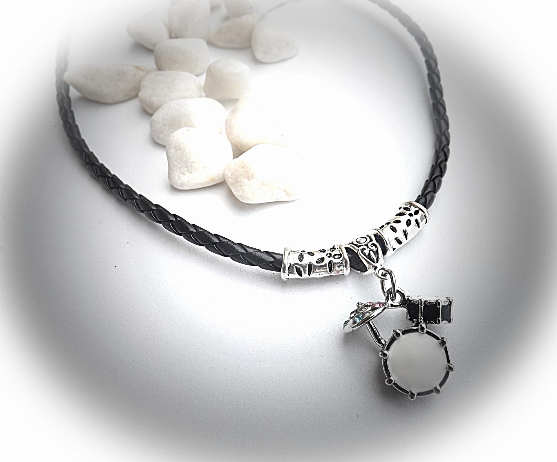 Drum Kit Necklace in Black & White - Customisable!