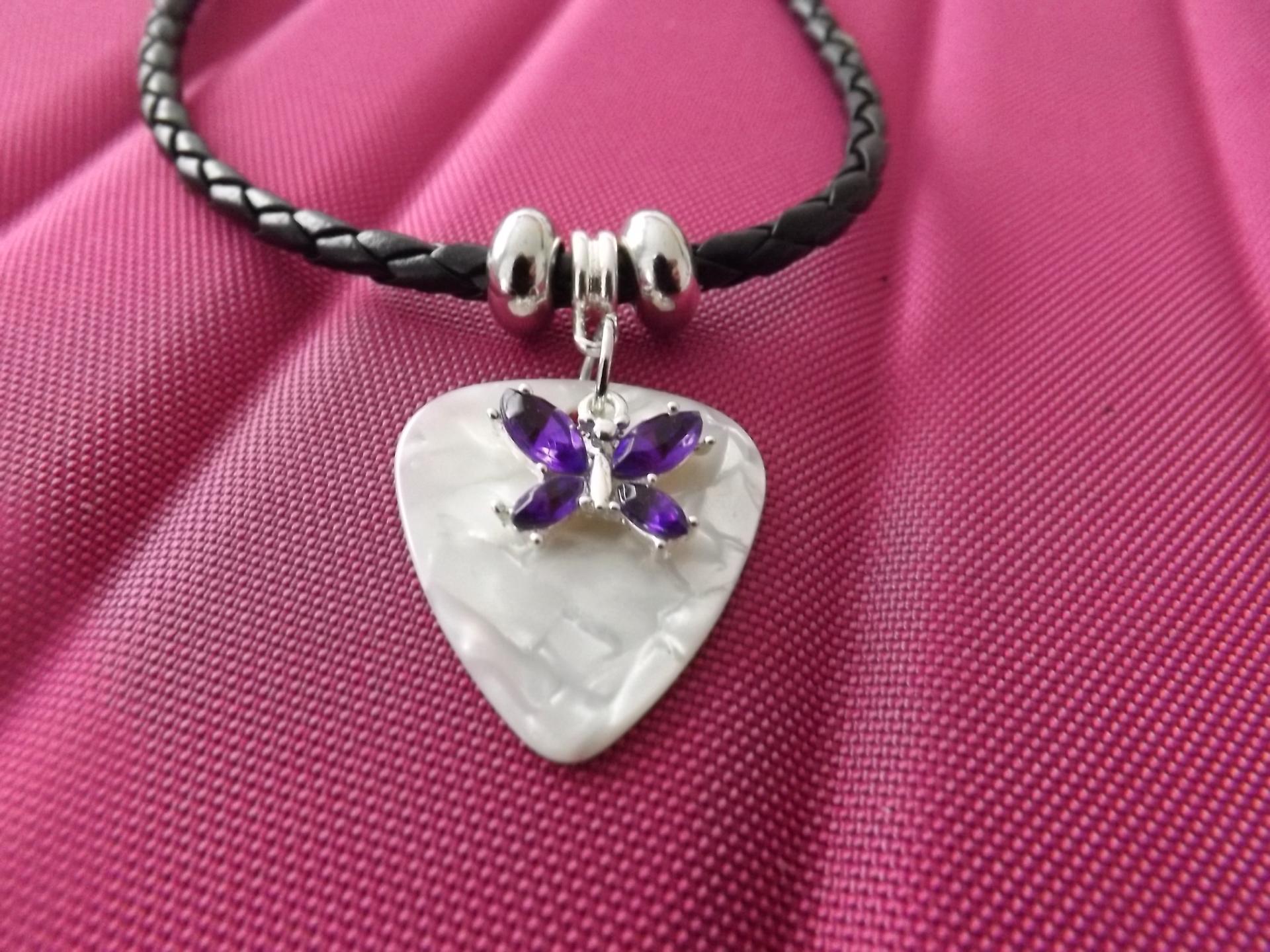 Butterfly Necklace Choker - Guitar Pick Style