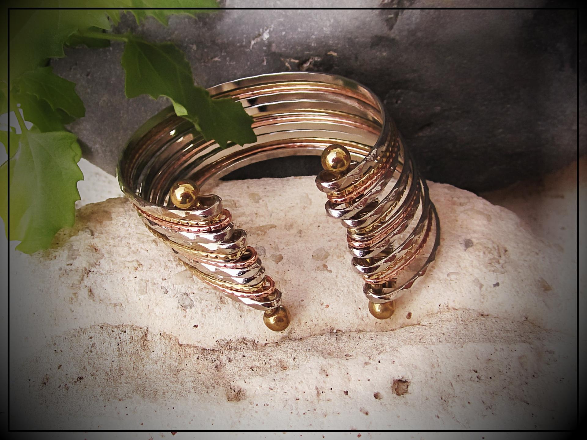 Ethnic Copper Twisted Cuff Bangle