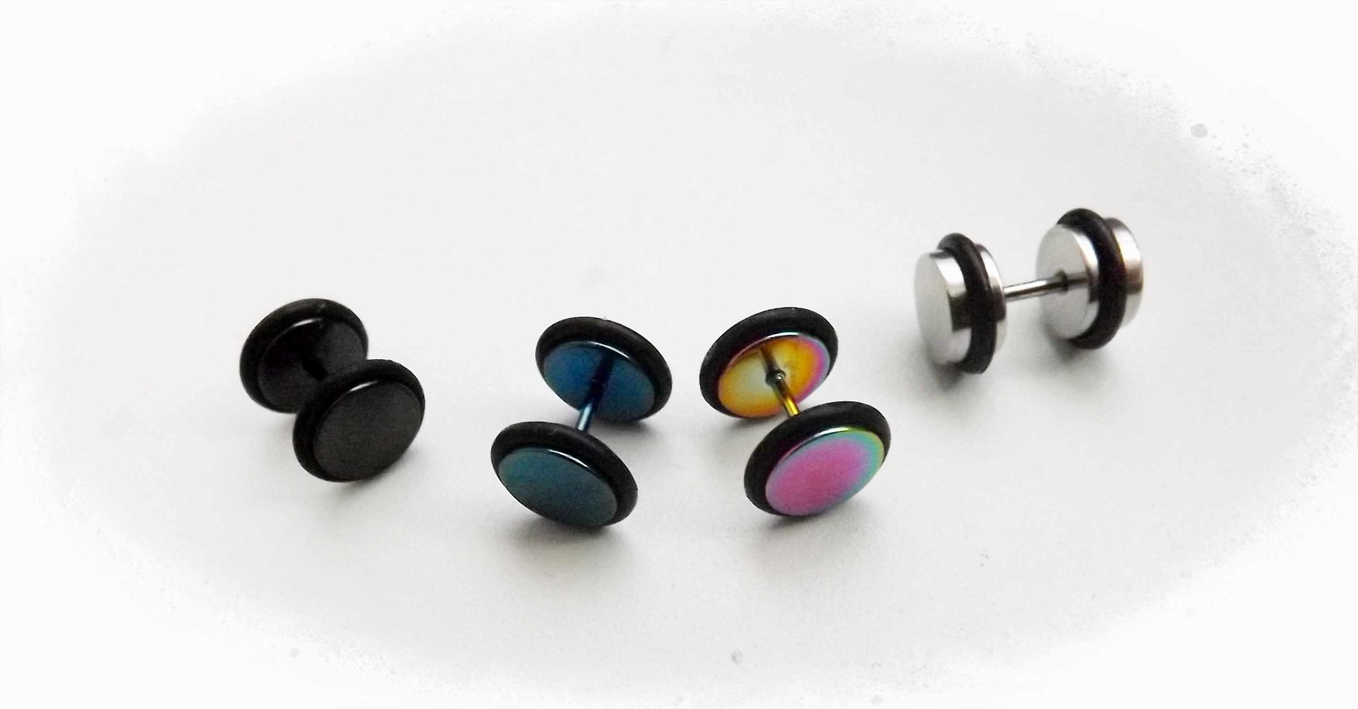 Fake Ear Plug with O-Rings - Titanium