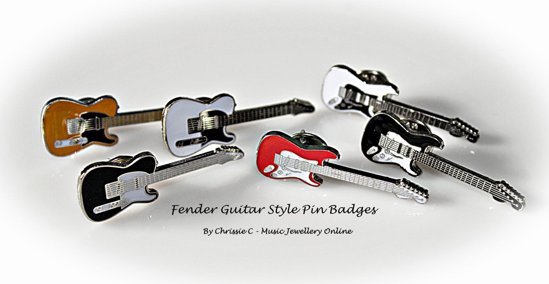 Fender Style Guitar Pin Badge Range