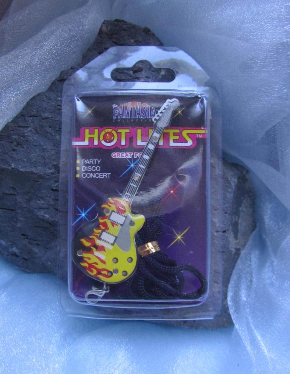Flashing Guitar Necklace with Flames