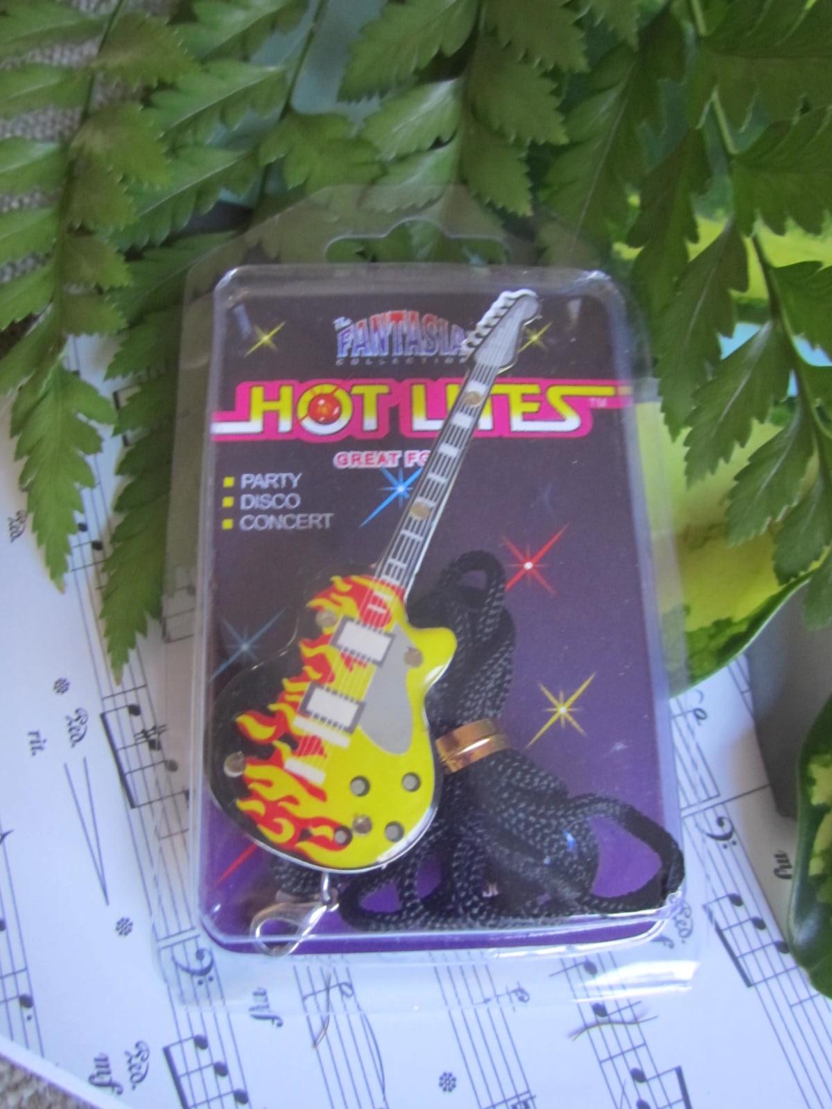 Flashing Guitar Necklace with Flames