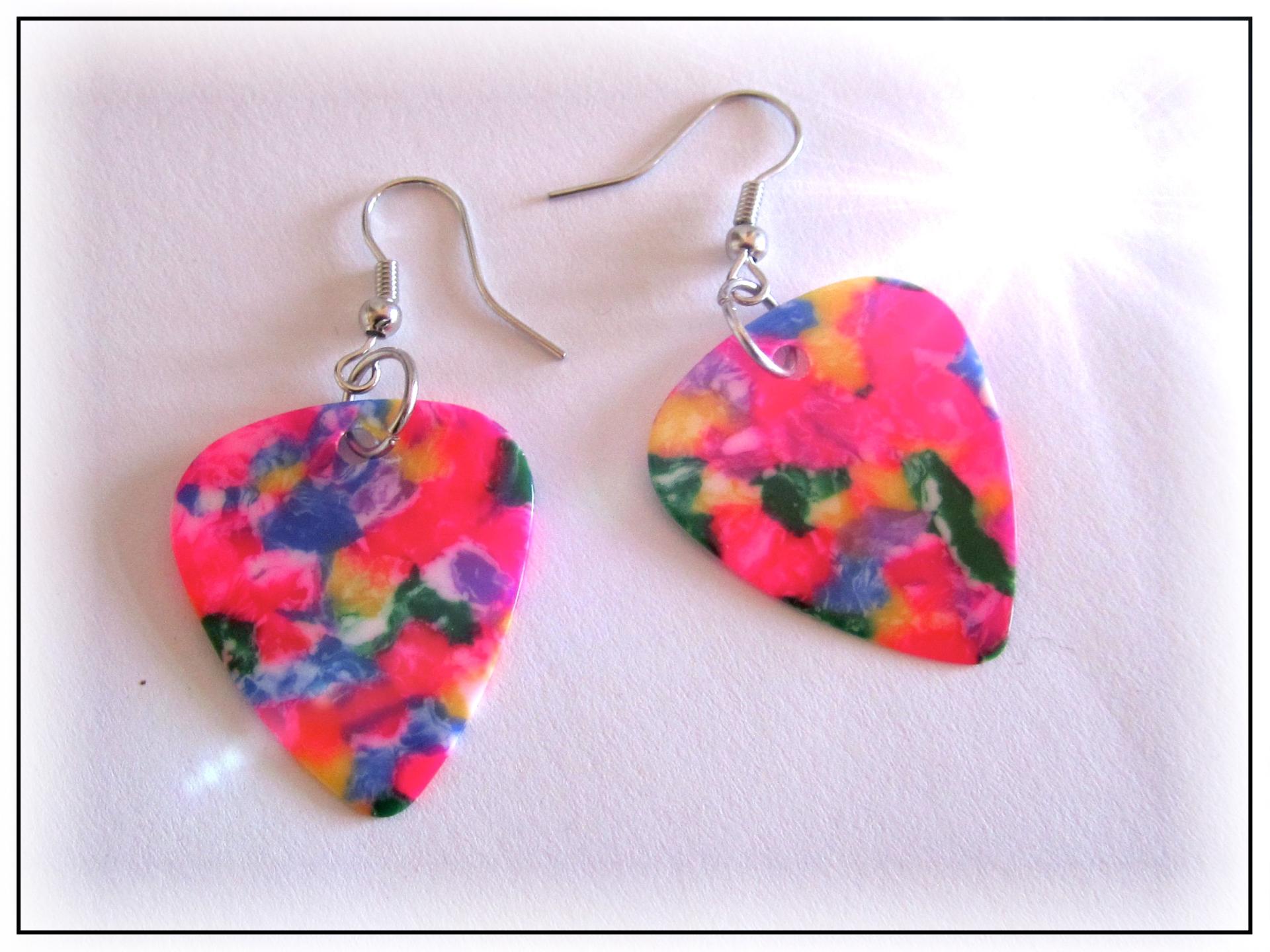 Flower Power Guitar Pick Earrings