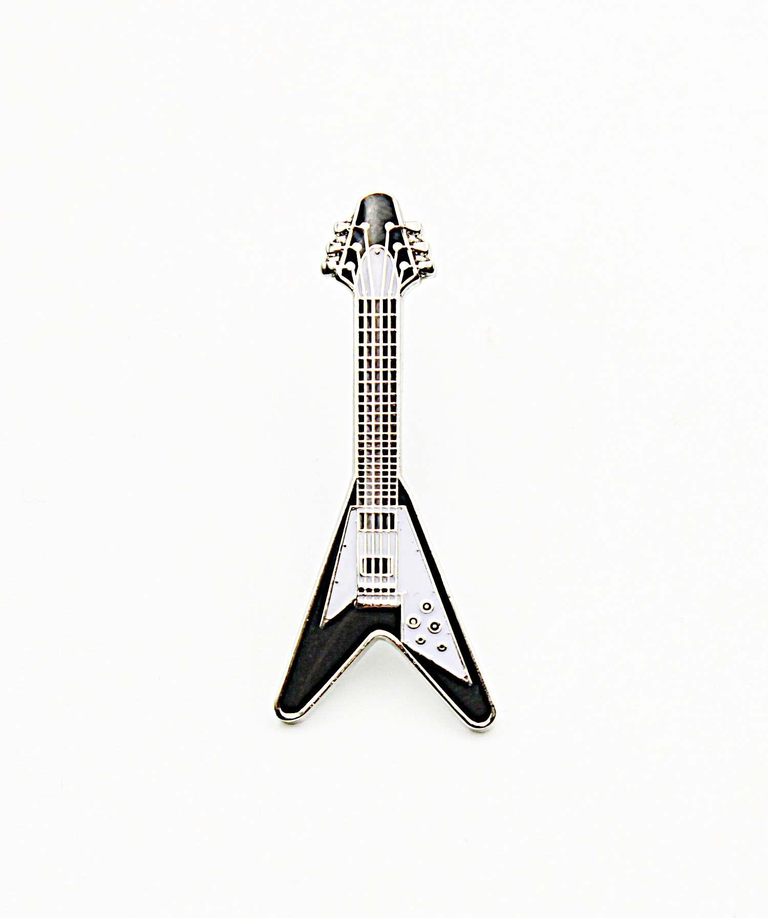 Gibson Flying V  Style Guitar  Pin Badge