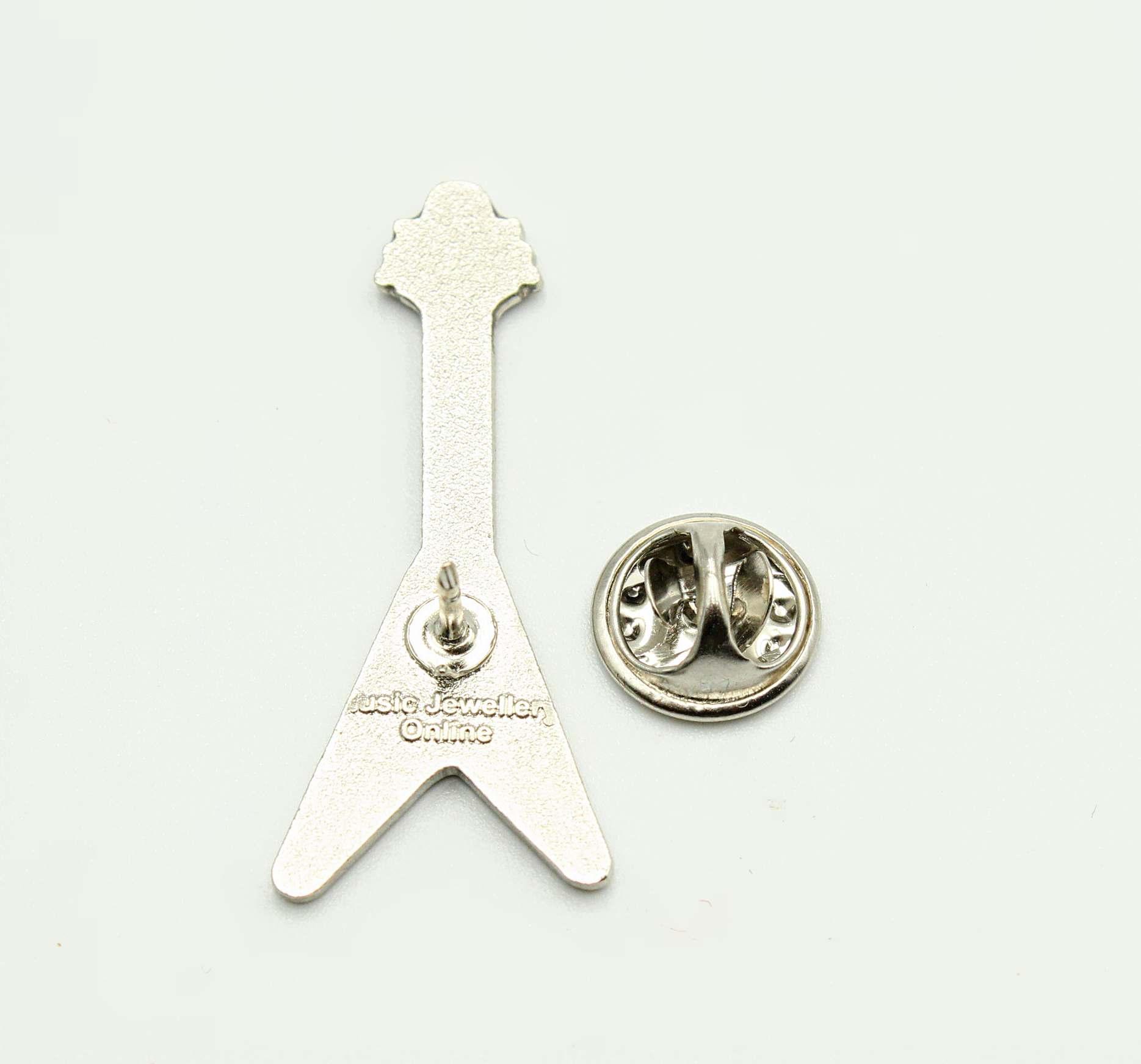 Gibson Flying V  Style Guitar  Pin Badge