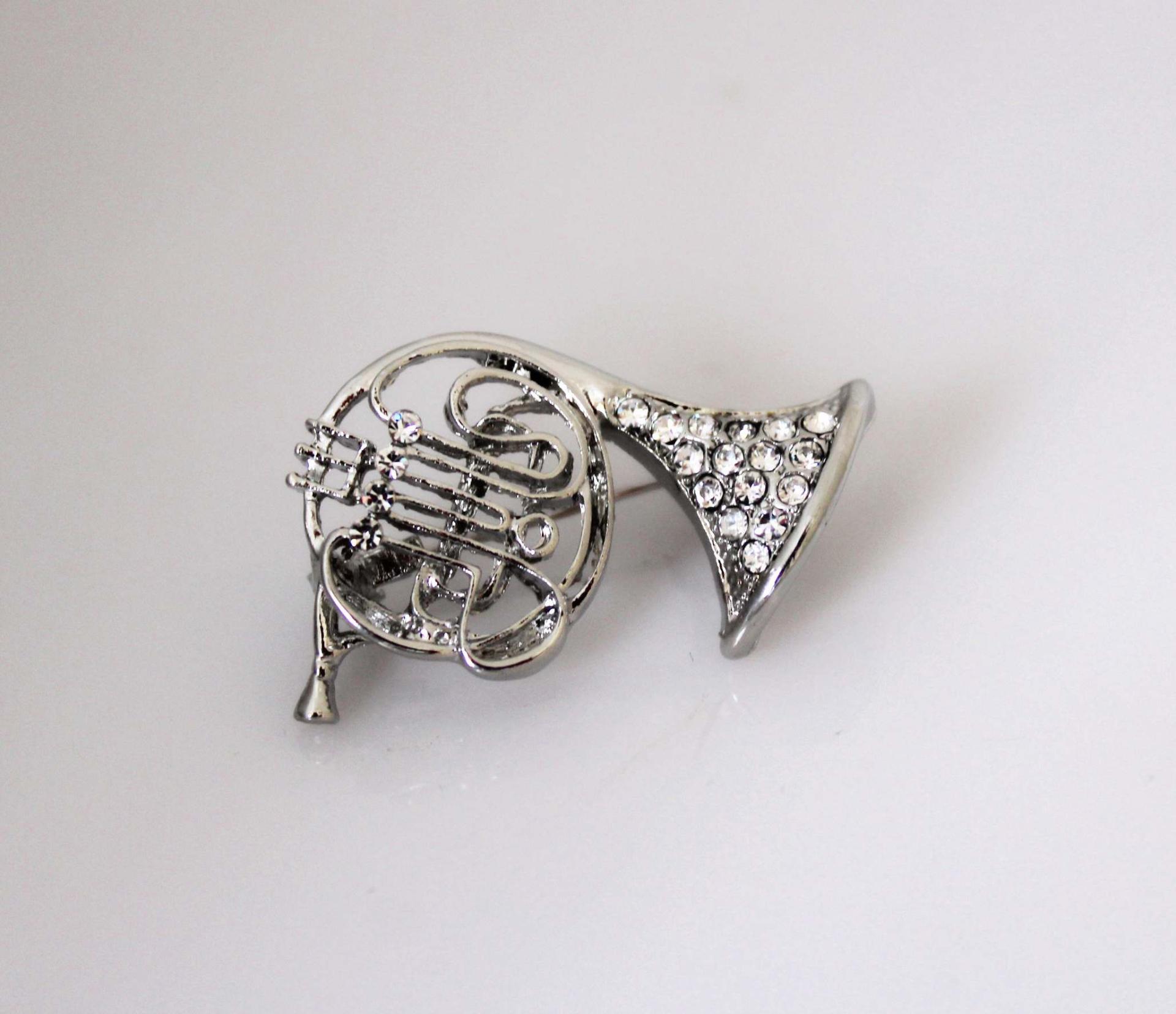 French Horn Pin Brooch