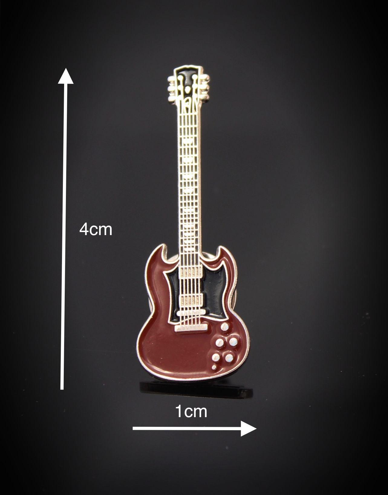 Gibson SG Style Guitar Pin Badge - Heritage Cherry Colour