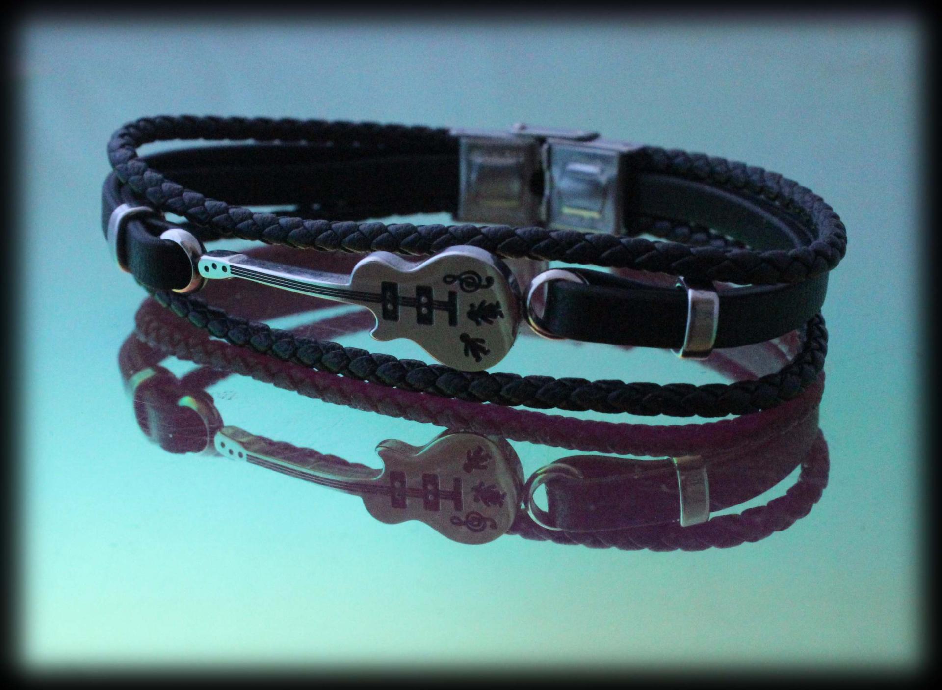 Guitar Bracelet - Stainless Steel and Leather
