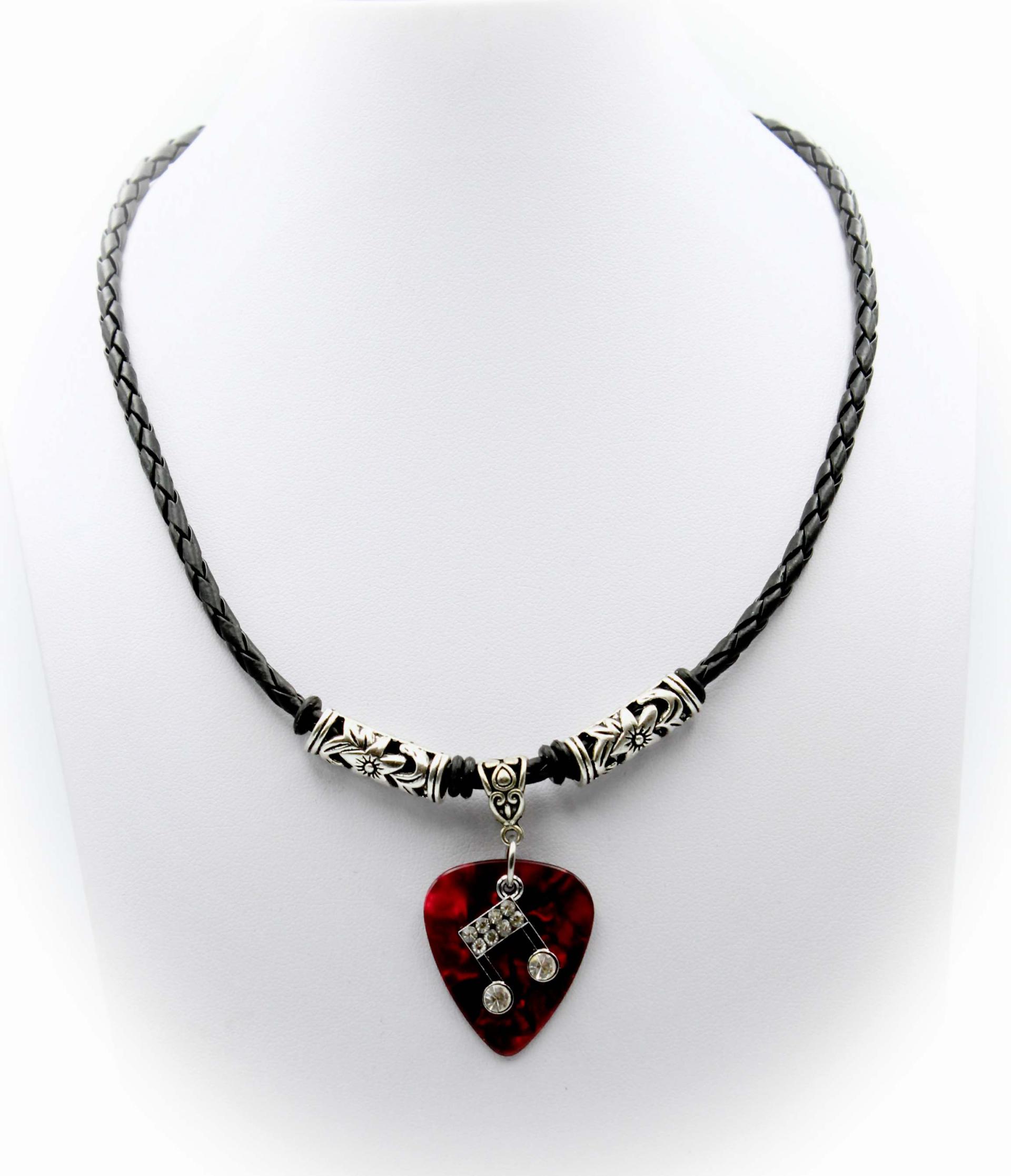 Music Note Guitar Pick Necklace