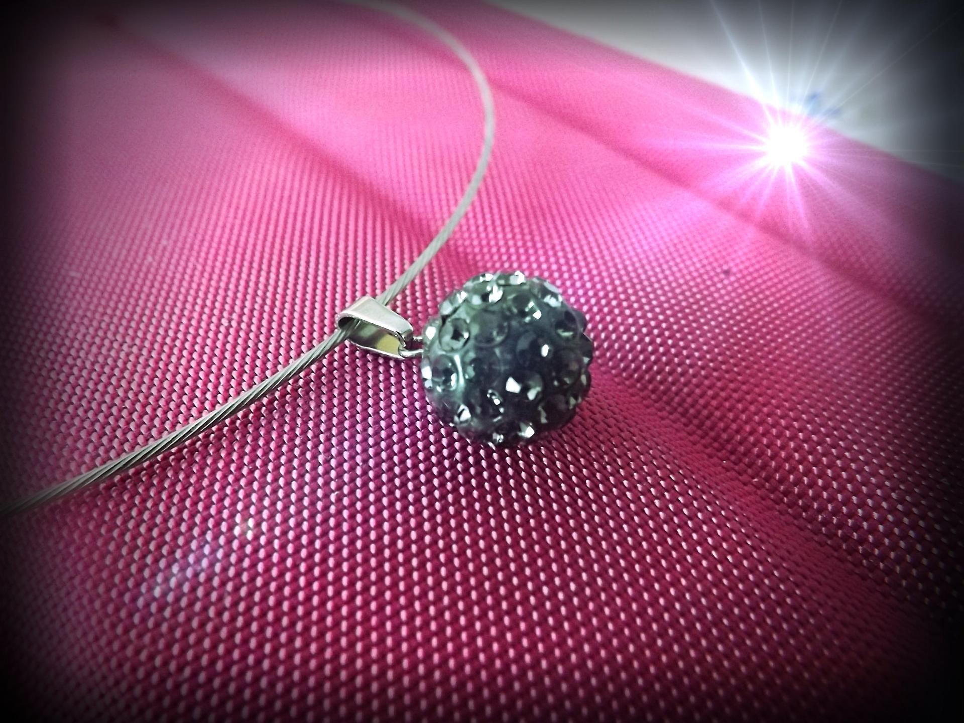 Stainless Steel Argil Disco Ball Shamballa Pendant