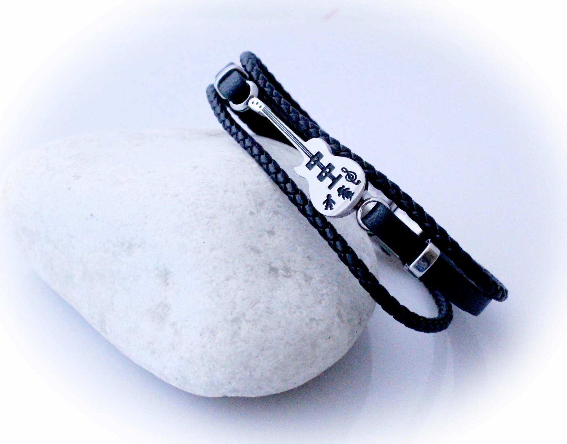 Guitar Bracelet - Stainless Steel and Leather