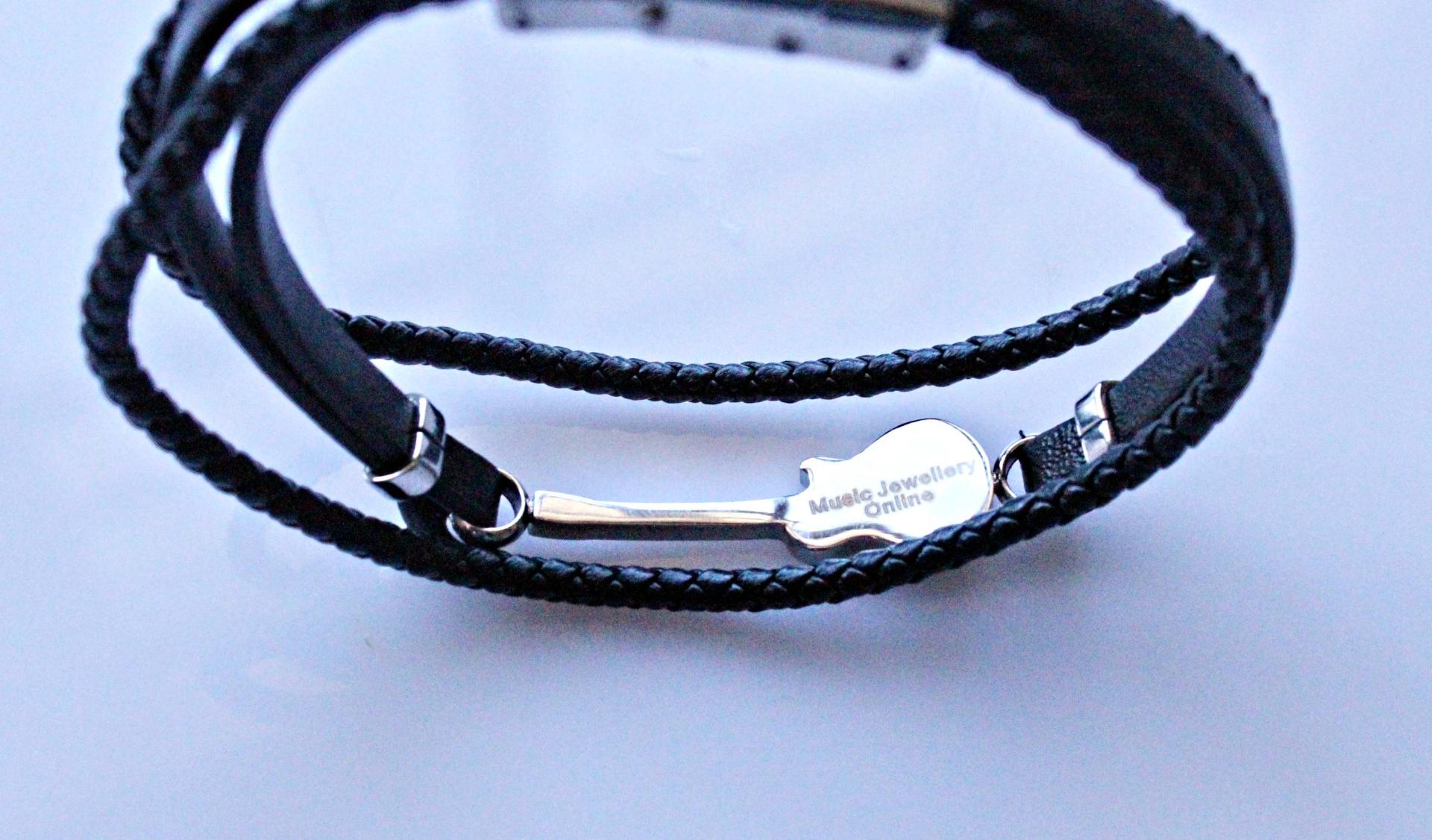 Guitar Bracelet - Stainless Steel and Leather