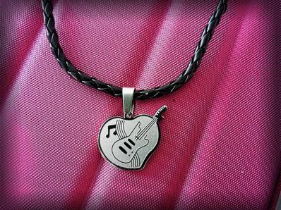 Guitar Musical Love Note Pendant - Customisable