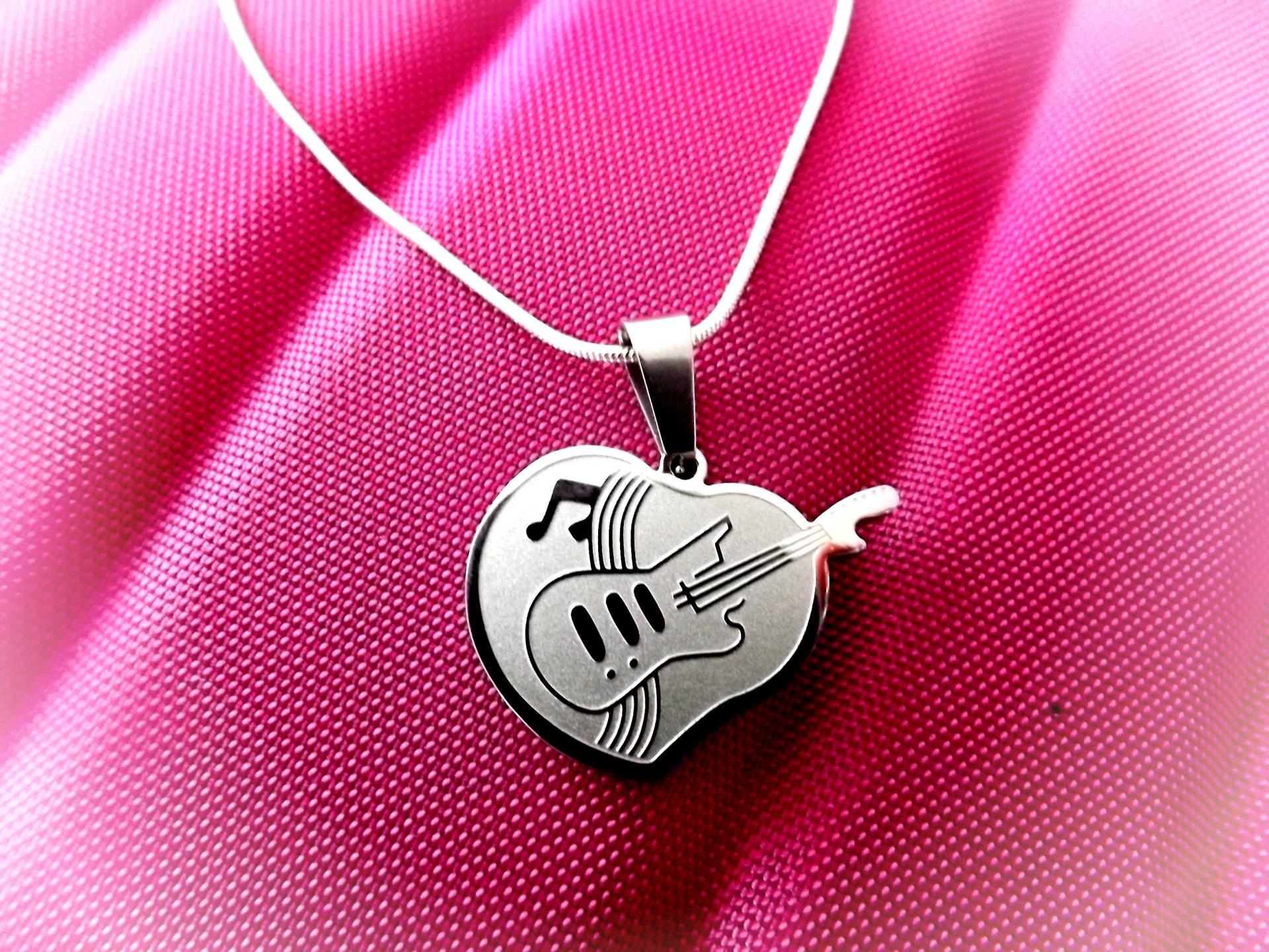 Guitar Musical Love Note Pendant - Customisable