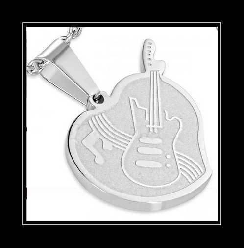 Guitar Musical Love Note Pendant - Customisable