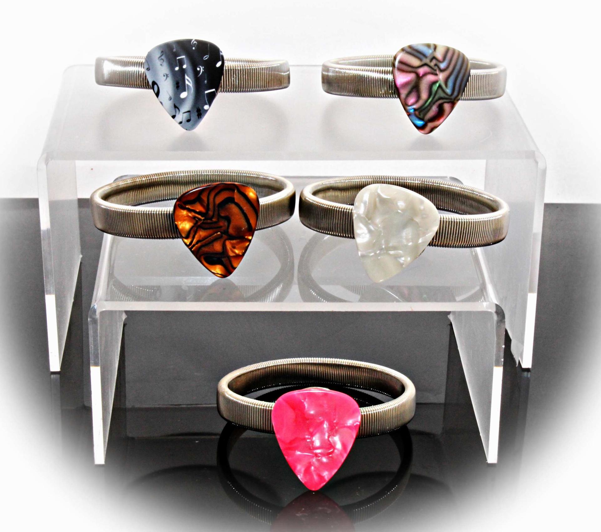 Guitar Pick Stretchable Bangle - Choice of Design