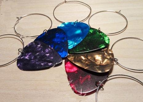 Wine Glass Charms - Guitar Pick Style