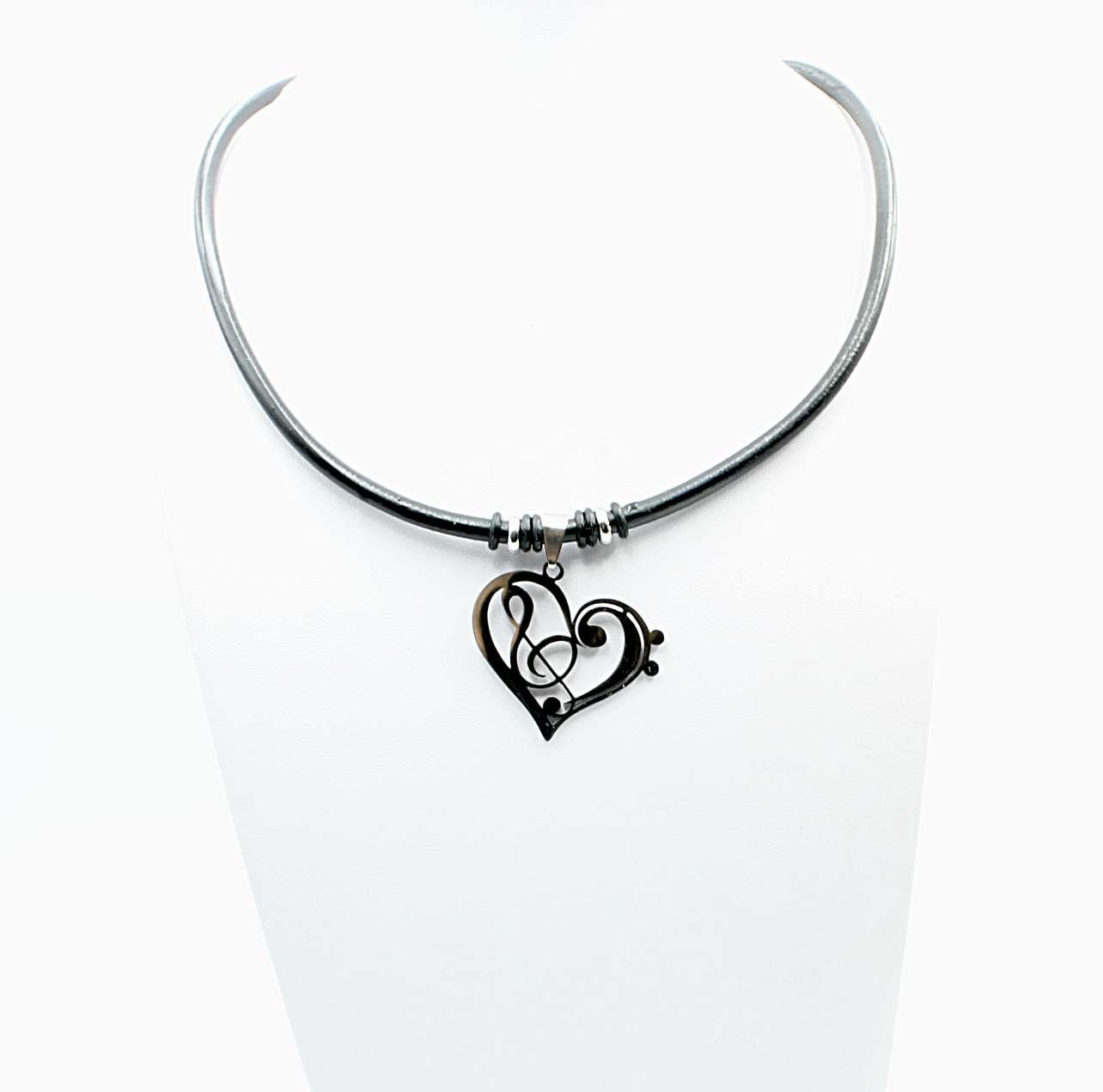 Heart Choker Treble Clef & Bass Clef Design