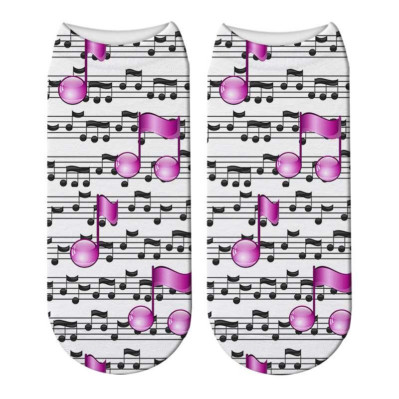 socks with a music note theme
