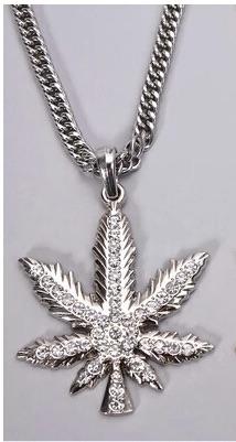 Hip Hop Iced Out Marijuana Weed Leaf Pendant